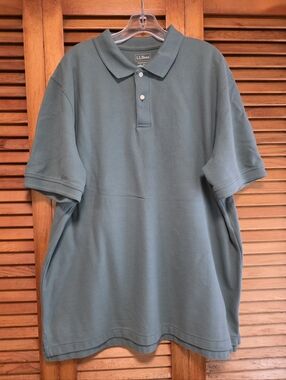 L.L. Bean Men’s Short Sleeve Polo Shirt Green Traditional Fit Tall Men's XL
